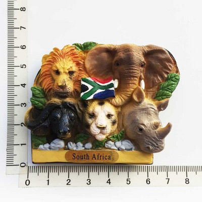 Afrika Magnety na chladničku Suveníry Keňa Tanzánia Namíbia Uganda Zimbabwe Päť zvieracích hláv Dekoratívne nálepky na chladničku Darčeky