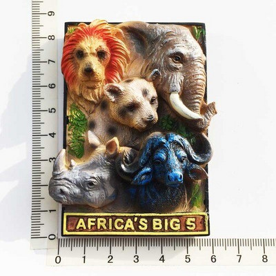 Afrika Magnety na chladničku Suveníry Keňa Tanzánia Namíbia Uganda Zimbabwe Päť zvieracích hláv Dekoratívne nálepky na chladničku Darčeky