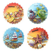 JAV Saipano paplūdimio šlepetės, jūros žvaigždės šukutės 3D šaldytuvo magnetai turizmo suvenyrai šaldytuvas magnetiniai lipdukai dovana