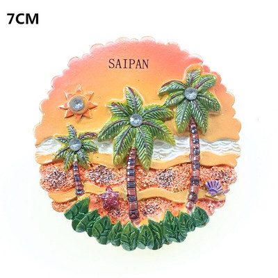 JAV Saipano paplūdimio šlepetės, jūros žvaigždės šukutės 3D šaldytuvo magnetai turizmo suvenyrai šaldytuvas magnetiniai lipdukai dovana