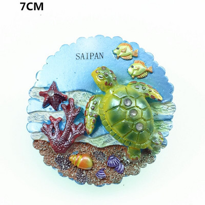JAV Saipano paplūdimio šlepetės, jūros žvaigždės šukutės 3D šaldytuvo magnetai turizmo suvenyrai šaldytuvas magnetiniai lipdukai dovana