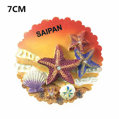 JAV Saipano paplūdimio šlepetės, jūros žvaigždės šukutės 3D šaldytuvo magnetai turizmo suvenyrai šaldytuvas magnetiniai lipdukai dovana