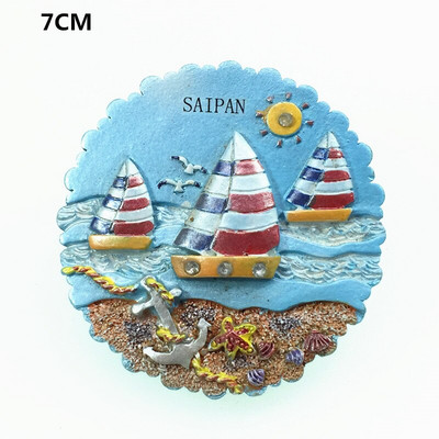 JAV Saipano paplūdimio šlepetės, jūros žvaigždės šukutės 3D šaldytuvo magnetai turizmo suvenyrai šaldytuvas magnetiniai lipdukai dovana