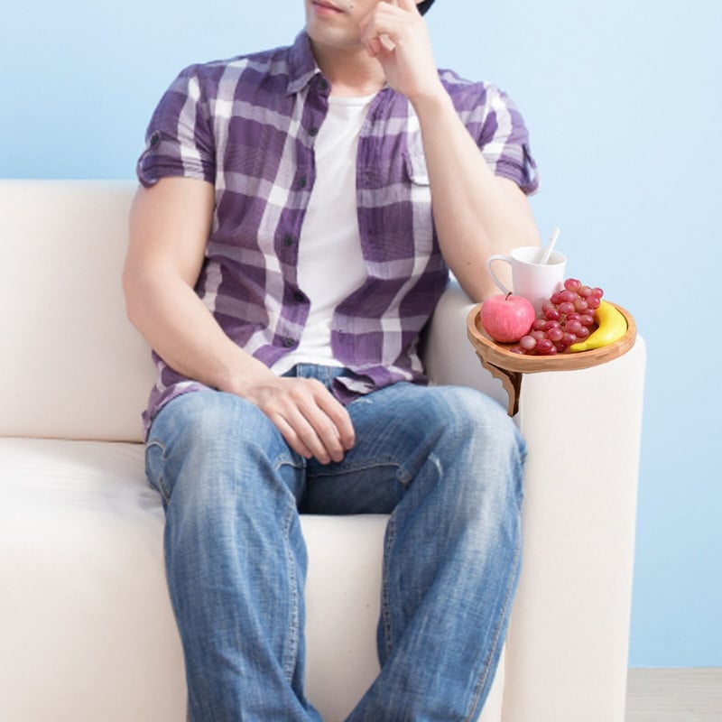 Kanapékaros tálcaasztal Heverőkaros tálcaasztal Hordozható asztal TV-asztal Oldalasztalok kis helyekre Egyedülálló, stabil kanapékaros asztal