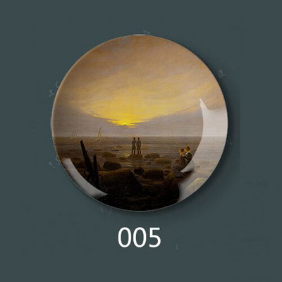 Caspar David Friedrich pictură farfurii decorative ceramică acasă hotel pictură artistică în ulei farfurie artă pentru farfurie de perete