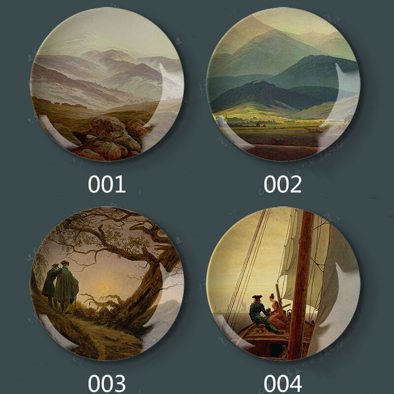 Caspar David Friedrich pictură farfurii decorative ceramică acasă hotel pictură artistică în ulei farfurie artă pentru farfurie de perete