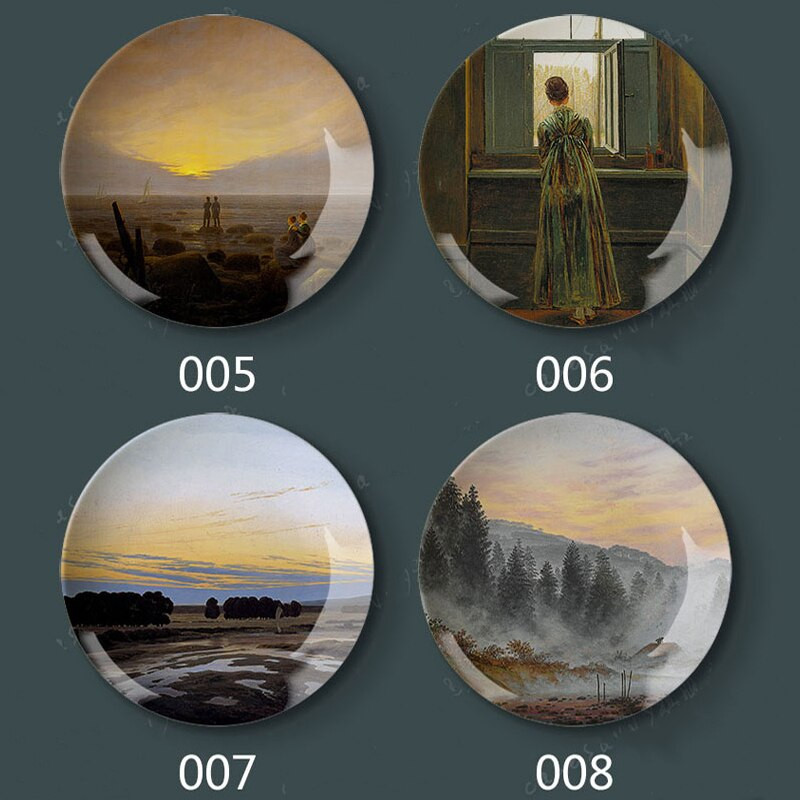 Caspar David Friedrich pictură farfurii decorative ceramică acasă hotel pictură artistică în ulei farfurie artă pentru farfurie de perete