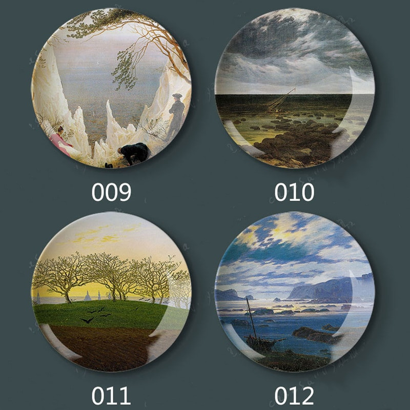 Caspar David Friedrich pictură farfurii decorative ceramică acasă hotel pictură artistică în ulei farfurie artă pentru farfurie de perete