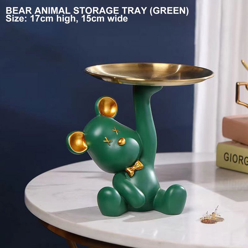 Įėjimas Meškiukas Figūrėlės Dervos Įėjimas Figūrėlės Dervos Raktų laikiklis Juvelyrinių dirbinių laikiklis Užkandžių padėklas vaisiams Įėjimas į namus