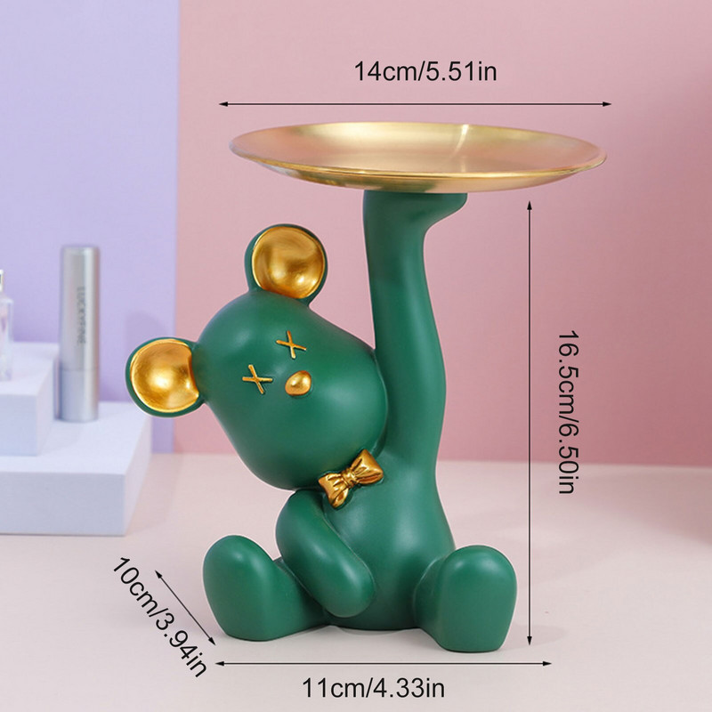 Įėjimas Meškiukas Figūrėlės Dervos Įėjimas Figūrėlės Dervos Raktų laikiklis Juvelyrinių dirbinių laikiklis Užkandžių padėklas vaisiams Įėjimas į namus