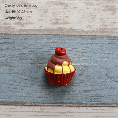 Gyanta aranyos eper fagylalt hűtőszekrény mágnes élelmiszer hűtő mágnes rajzfilm Kreatív hűtő mágneses matrica lakberendezés