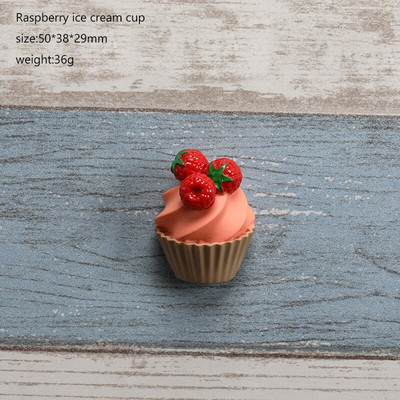 Gyanta aranyos eper fagylalt hűtőszekrény mágnes élelmiszer hűtő mágnes rajzfilm Kreatív hűtő mágneses matrica lakberendezés