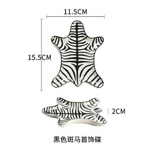 farfurie bijuterii stil nordic zebră farfurie bijuterii ceramică simplă tavă de depozitare bijuterii cercei ruj tavă de depozitare gustări cadou