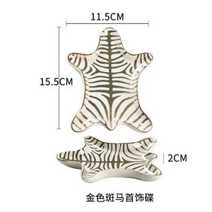 farfurie bijuterii stil nordic zebră farfurie bijuterii ceramică simplă tavă de depozitare bijuterii cercei ruj tavă de depozitare gustări cadou