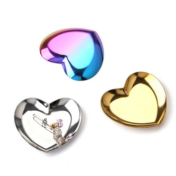 1 τεμ. Δίσκος καρδιάς από ανοξείδωτο ατσάλι Καλλυντικά Κοσμήματα Μεταλλικός δίσκος αποθήκευσης Δίσκος διακόσμησης σπιτιού Δίσκος Sweetheart
