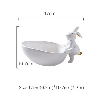 Ovocné taniere Keramický úložný tácok s králikom Miska Porcelánový tanier na občerstvenie Tanier na šperky Riad Tanier na šperky Riad
