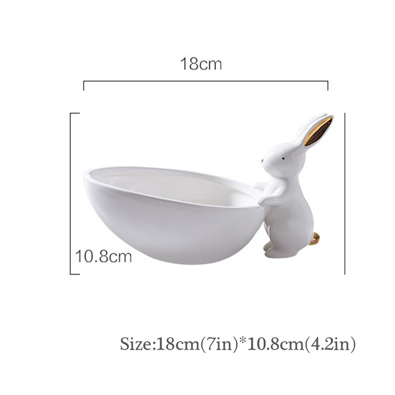 Ovocné taniere Keramický úložný tácok s králikom Miska Porcelánový tanier na občerstvenie Tanier na šperky Riad Tanier na šperky Riad