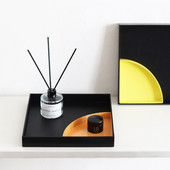 Culoare contrastantă Tavă de depozitare pătrată Placă de fier din plastic Sufragerie Verandă Cosmetice de birou Articole diverse Obiecte Organizator de bijuterii