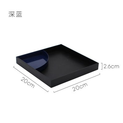 Culoare contrastantă Tavă de depozitare pătrată Placă de fier din plastic Sufragerie Verandă Cosmetice de birou Articole diverse Obiecte Organizator de bijuterii
