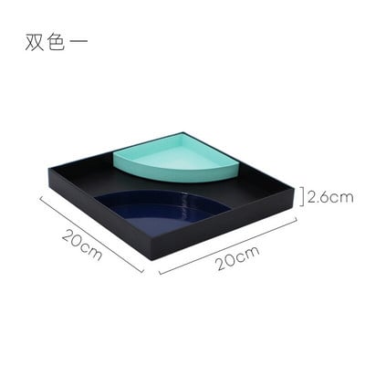 Culoare contrastantă Tavă de depozitare pătrată Placă de fier din plastic Sufragerie Verandă Cosmetice de birou Articole diverse Obiecte Organizator de bijuterii