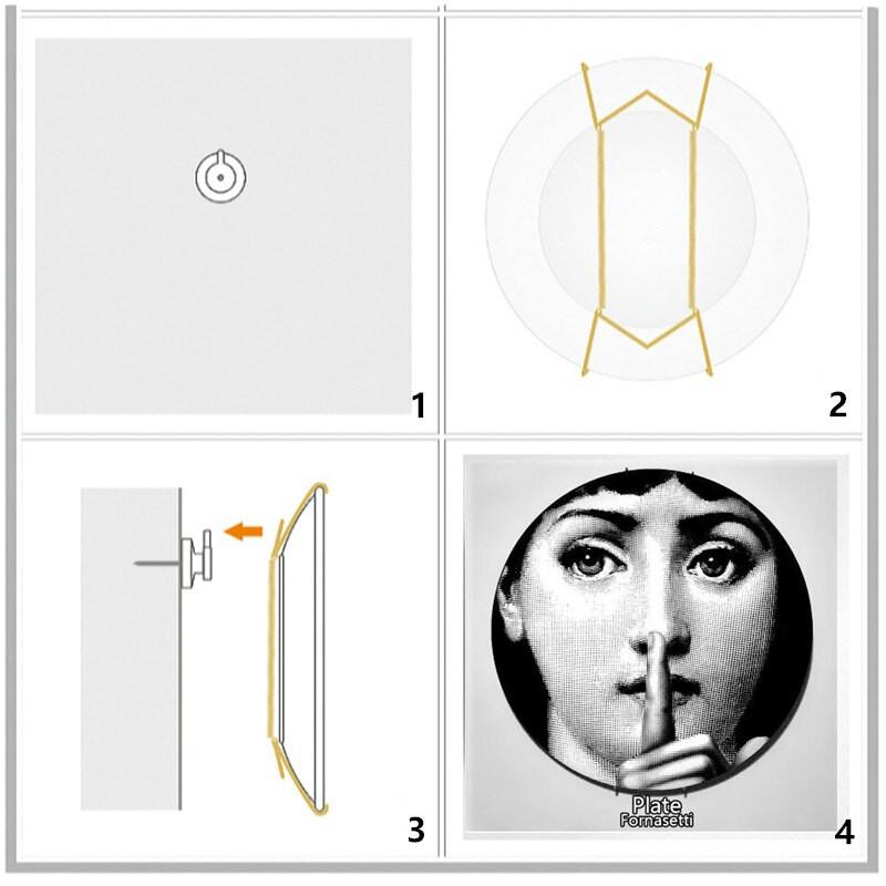 Segmentirani tanjuri s voćem Povrće u stilu obrta stolno zidno viseće ukrasno posuđe šarene ilustracije za uređenje doma