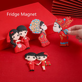 Mini magnetická nálepka na chladničku, trojrozmerná personalizovaná magnetická nálepka na chladničku pre nevestu, svadobné dekorácie pre pár.