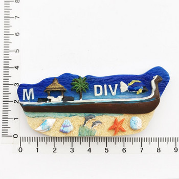 Малдиви Творчески магнит от смола Стикер за хладилник Изглед към морето Костенурка Бийч Пътуване Мемориална декорация Занаятчийски подарък