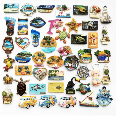 Αυτοκόλλητο Maldives Creative Resin Magnet Ψυγείο με θέα στη θάλασσα Turtle Beach Travel Memorial Δώρο χειροτεχνίας