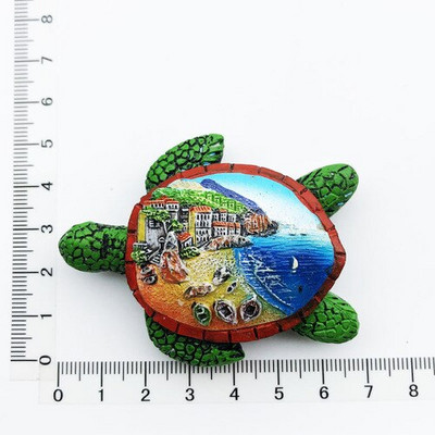 Maldīvu salas radošā sveķu magnēta ledusskapja uzlīme ar skatu uz jūru Bruņurupuču pludmales ceļojumu piemiņas rotājums amatniecības dāvana