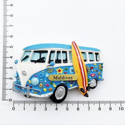 Maldīvu salas radošā sveķu magnēta ledusskapja uzlīme ar skatu uz jūru Bruņurupuču pludmales ceļojumu piemiņas rotājums amatniecības dāvana