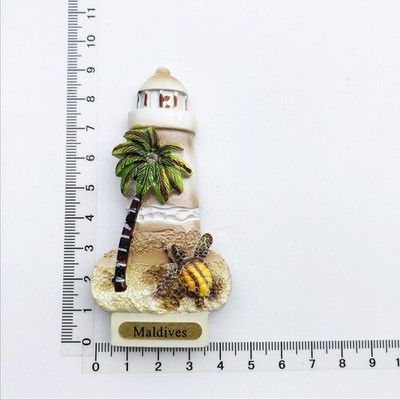 Maldīvu salas radošā sveķu magnēta ledusskapja uzlīme ar skatu uz jūru Bruņurupuču pludmales ceļojumu piemiņas rotājums amatniecības dāvana