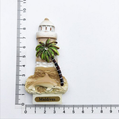 Maldīvu salas radošā sveķu magnēta ledusskapja uzlīme ar skatu uz jūru Bruņurupuču pludmales ceļojumu piemiņas rotājums amatniecības dāvana