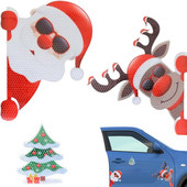 Vianočné dekorácie na chladničku do auta, farebné vianočné reflexné magnety na auto, dekorácia Santa Clausa/snehuliaka/jeleňa/vianočného stromčeka