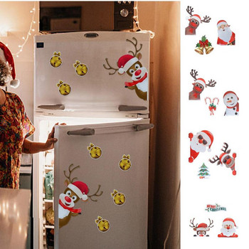 Коледни украси за хладилник за кола Цветни коледни светлоотразителни магнити за кола Декорация Дядо Коледа/Снежен човек/Елен/Коледна елха