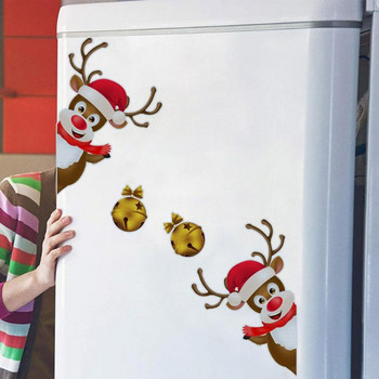 Коледни украси за хладилник за кола Цветни коледни светлоотразителни магнити за кола Декорация Дядо Коледа/Снежен човек/Елен/Коледна елха