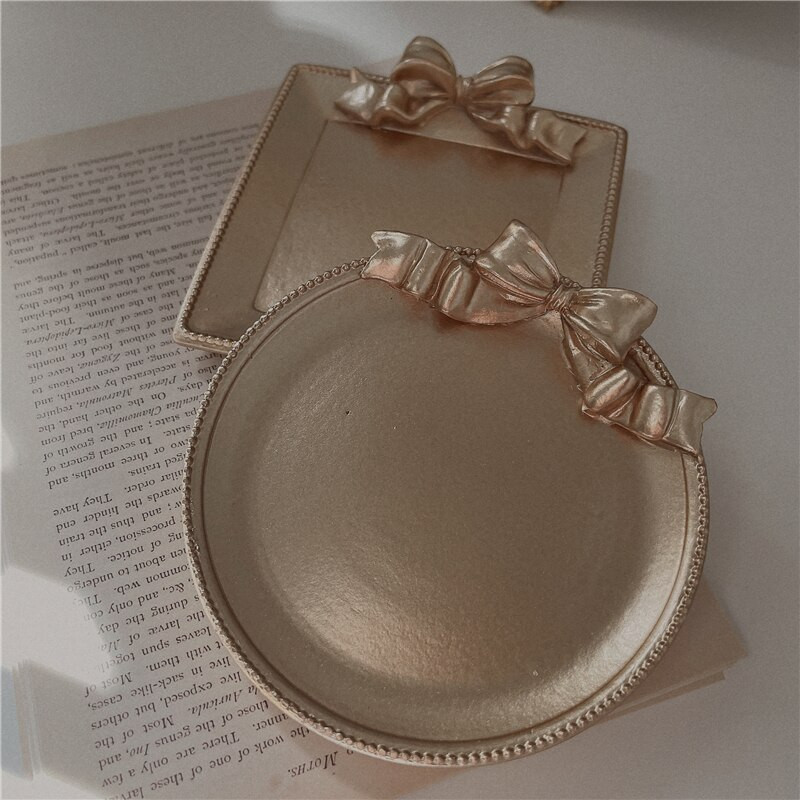 Retro prancūziško lanko papuošalų dėklo darbastalio apdaila Mažo padėklo dervos medžiaga Fotografijos rekvizitai Namų apdaila