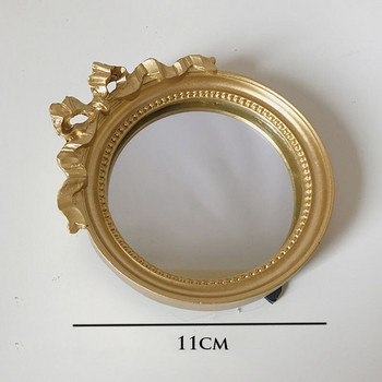 Ρετρό Χρυσός Φιόγκος Δίσκος αποθήκευσης Μακιγιάζ Καθρέφτης Υλικό Φωτογραφίας Διακόσμηση σπιτιού