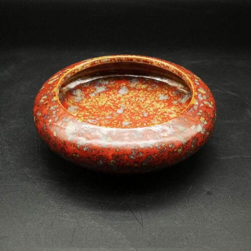 Zbierajte čínsku keramiku, porcelán, Fambe Glaze, malé okrúhle umývačky písacích štetcov