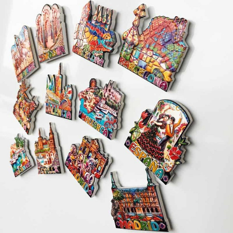 BABELEMI Suveniruri în Spania Magneti de frigider Barcelona Madrid Mallorca Valencia Sevilla Corvador Flamingo Girona Clădire faimoasă