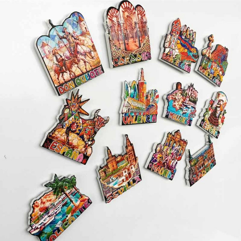 BABELEMI Suveniruri în Spania Magneti de frigider Barcelona Madrid Mallorca Valencia Sevilla Corvador Flamingo Girona Clădire faimoasă