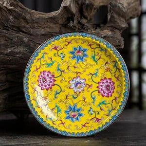 Jingdezhen 6-palcový keramický tanier so zlatým ťahom, smaltovaný kostený riad, bytové dekorácie, dezertný tanier, podnos na jedlo, kuchynský keramický riad.