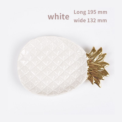 Nordic Golden Ananas Cukríky Trinket Miska na šperky Úložný tanier Riad Stolový riad Ovocný podnos keramické taniere na jedlo