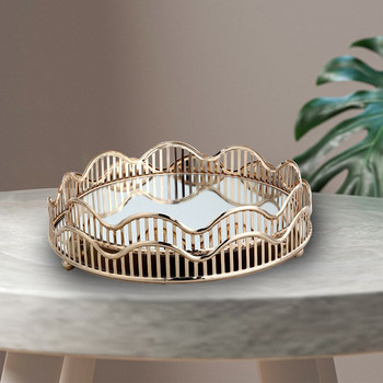 Скандинавска куха гофрирана огледална тава Бижута Козметична чиния за съхранение на плодове Настолен органайзер