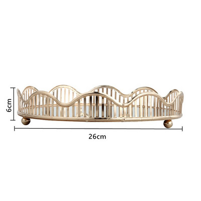 Zrkadlový táck Nordic Hollow Corrugated, šperky, kozmetický úložný tanier na ovocie, organizér na stôl