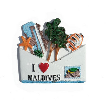 Смола магнит за хладилник Малдиви Syrah Style Ocean Landscape Магнитен стикер 3D триизмерен подарък Стикер за бижута