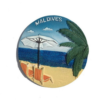 Μαγνητικό αυτοκόλλητο τρισδιάστατο τρισδιάστατο δώρο κοσμήματα αυτοκόλλητο με μαγνήτη ρητίνης Μαγνήτης Μαλδίβες Syrah Style Ocean Landscape