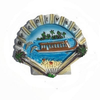 Dervos šaldytuvo magnetas Maldyvų Syrah stiliaus vandenyno kraštovaizdžio magnetinis lipdukas 3D trimatis dovanų papuošalų lipdukas