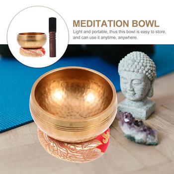 1 комплект пееща купа за медитация Молитва Тибетска звукова купа с възглавничка за чук