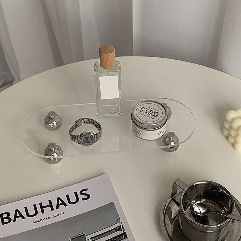 Ins akrilna ukrasna ladica prozirna ladica stolni tanjuri za odlaganje kozmetičkih izložbenih ladica stolni ukrasi posuda za nakit