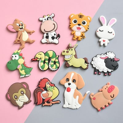 12 buc Magnet de frigider creativ din PVC din desene animate Semne zodiacale chinezești Jucării magnetice Suveniruri pentru copii mici Magnet de frigider Decor